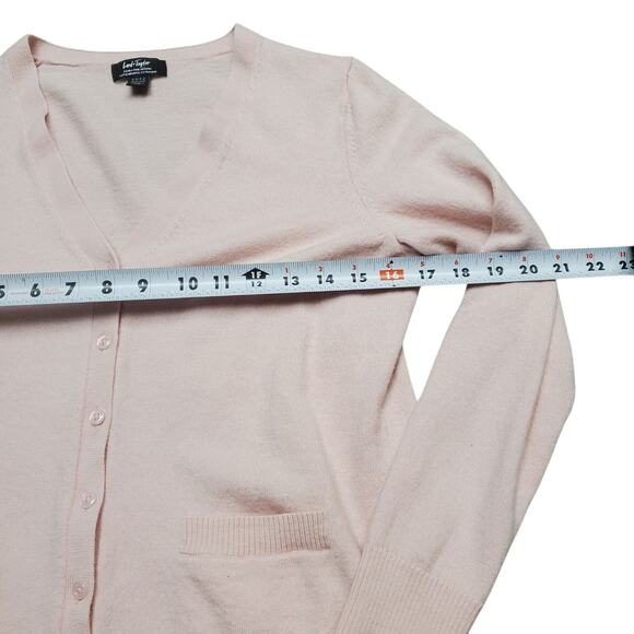 Lord & Taylor Extra Fine Merino Wool Cardigan Light Pink - Size Large - Picture 7 of 7